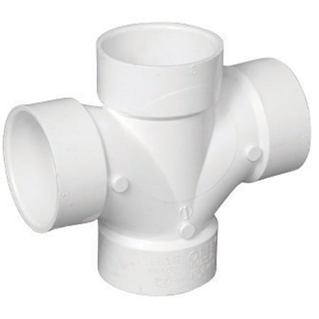 Charlotte Pipe And Foundry Charlotte Pipe Schedule 40 1-1/2 in. Hub X 1-1/2 in. D Hub PVC Double Sanitary Tee 1 pk PVC004280600